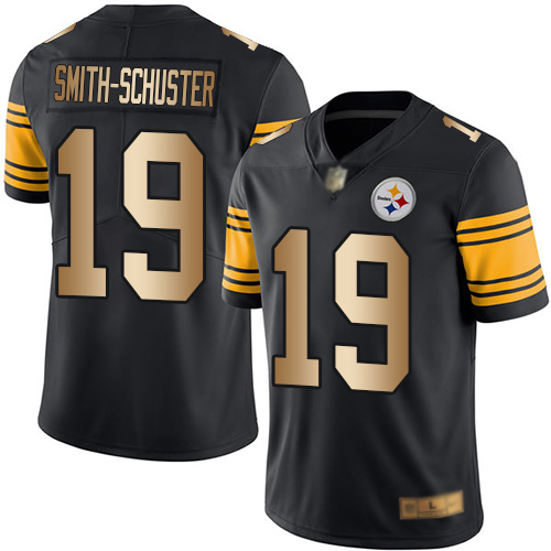 Men Pittsburgh Steelers Football 19 Limited Black Gold JuJu Smith Schuster Rush Vapor Untouchable Nike NFL Jersey